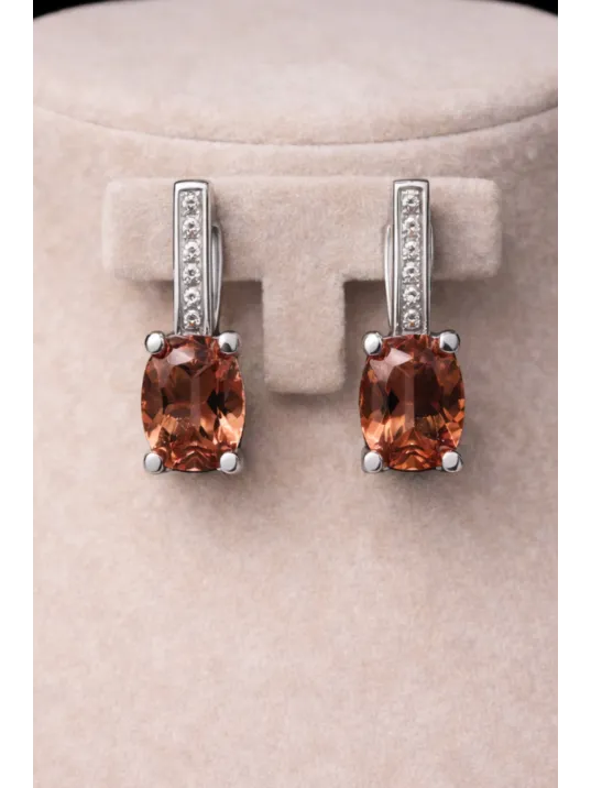 Kadın Gümüş Küpe - Baget Zultanit Taşlı Tektaş Model Küpe