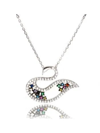 Gümüş Bayan Kuğu Kolye