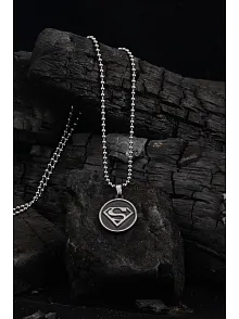 OttoMan Süperman Simgeli Çelik Zincir Kolye CKLSUPERMAN-GMS