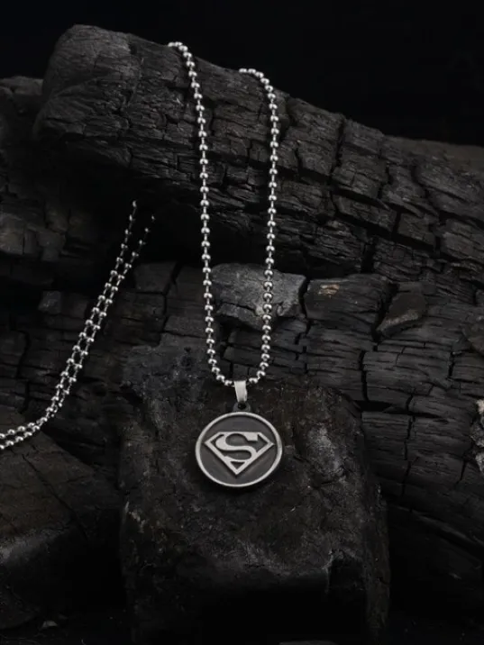 OttoMan Süperman Simgeli Çelik Zincir Kolye CKLSUPERMAN-GMS OttoMan Süperman Simgeli Çelik Zincir Kolye CKLSUPERMAN-GMS