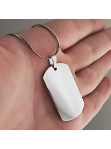 Parlak Paslanmaz Çelik Dogtag İsim Yazılan Asker Künyesi Kolye 5mm