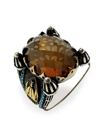 Cami Temalı Gümüş Erkek Yüzük