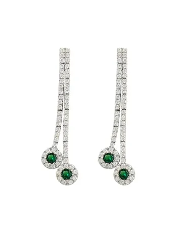 İkarus Zümrüt Taşlı Bayan Gümüş Küpe