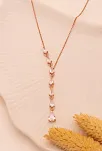 Zirkon Taşlı Rose Damla Model Kadın Gümüş Kolye GKLZRKNTDML-ROS