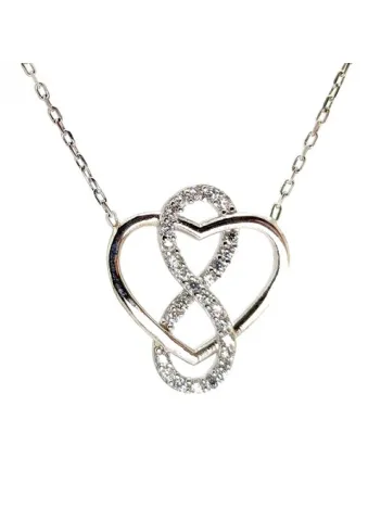 Kalp Ve Sonsuzluk Bayan Gümüş Kolye