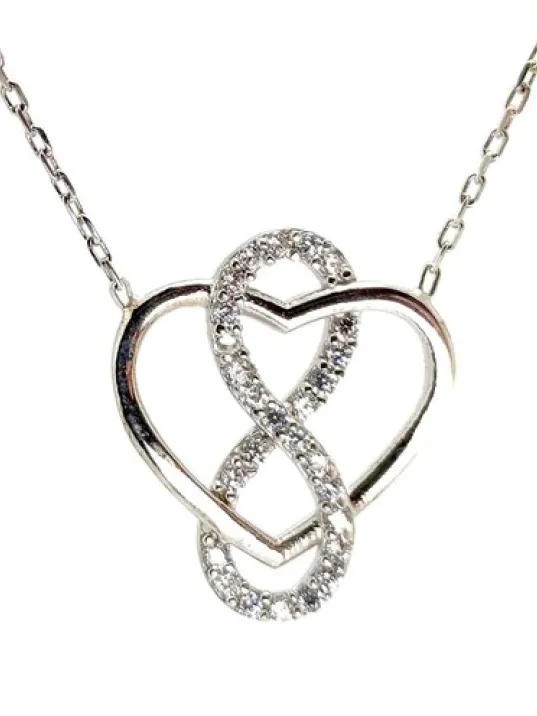 Kalp Ve Sonsuzluk Bayan Gümüş Kolye