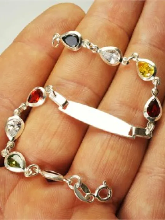 GÜMÜŞ YAZI İSİM YAZILABİLEN KIZ ÇOCUK BEBEK KÜNYESİ BİLEKLİK