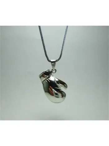 Büyük Boy Boks Eldiveni Gümüş Erkek Kolye