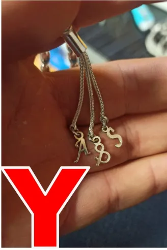 Tespih Püskülü İçin Gümüş Harf ve Şekil