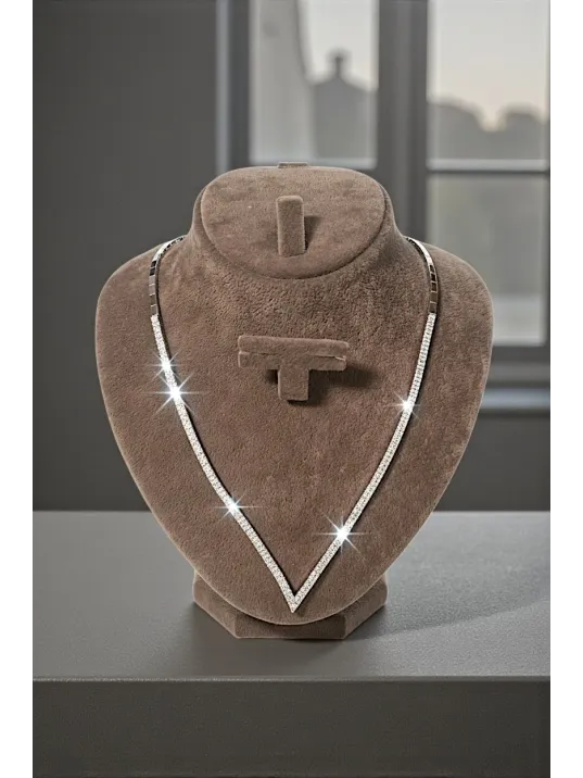 Eftalya Model Gümüş Su Yolu Kadın Kolye