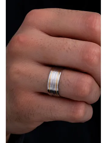 Hera Model Erkek Gümüş Tek Alyans Yüzük Nişan Söz Yüzüğü