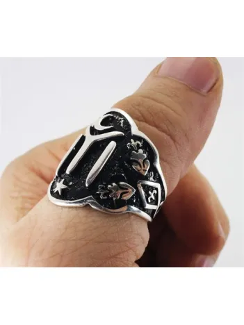 IYI Kayı Boyu Gümüş Erkek Zihgir Yüzük Parmak Ölçüsü Gerekmez