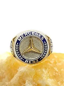 Mercedes Benz Logolu Erkek Gümüş Yüzük