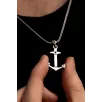 Gemi Çapası Gümüş Erkek Kolye Zincir Orta Boy Gemi Çapası Gümüş Erkek Kolye Zincir Orta Boy