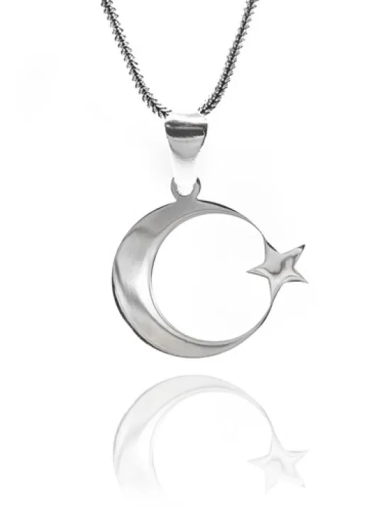 Ay Yıldız Model Erkek Gümüş Kolye Zincir GKLAYYILDIZ-GMS Ay Yıldız Model Erkek Gümüş Kolye Zincir GKLAYYILDIZ-GMS