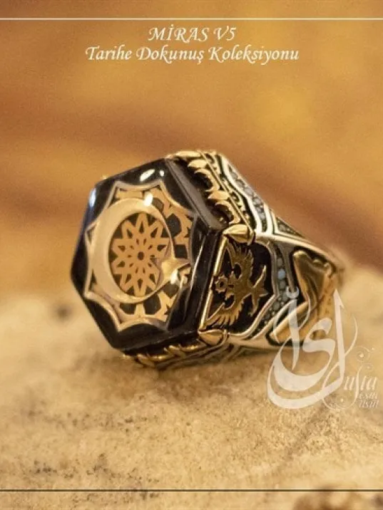 İslam Usta Tasarımı Miras Model 5 Gümüş Erkek Yüzük