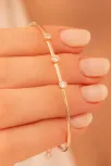 Kadın Gümüş Bileklik - Kadın Kelepçe - El Yapımı Rose Kaplama 3 Sıra Zirkon Taşlı Kadın Bileklik Kadın Gümüş Bileklik - Kadın Kelepçe - El Yapımı Rose Kaplama 3 Sıra Zirkon Taşlı Kadın Bileklik