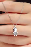 Kadın Gümüş Kolye - Swarovski Taşlı Zirconia Erkek Çocuk Motifli Kadın Kolye Kadın Gümüş Kolye - Swarovski Taşlı Zirconia Erkek Çocuk Motifli Kadın Kolye