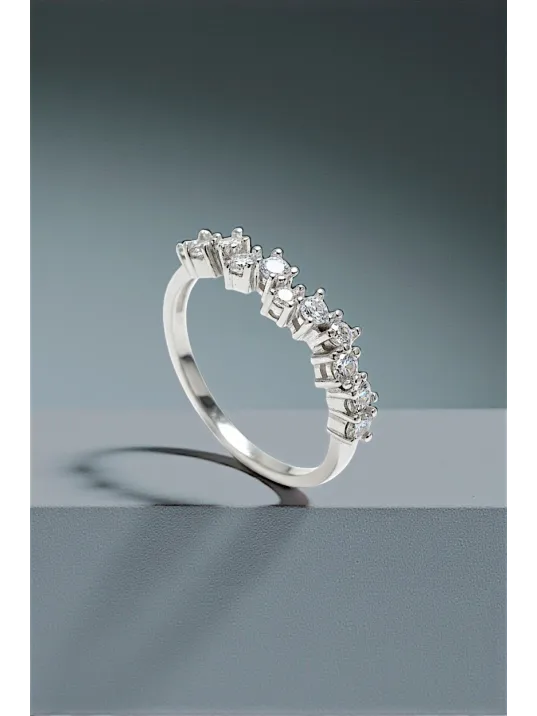 Kadın Gümüş Yüzük - 925 Ayar Zirkon Taşlı Alisa Model Gümüş Kadın Yüzük