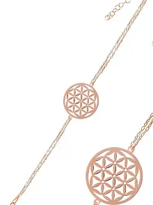 Rose Yaşam Çiçeği Model 4 Kadın Gümüş Bileklik GBLYSMCCGM4-ROS