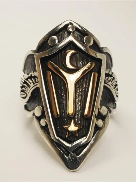 Ertuğrul Iyı Motifli Gümüş Erkek Zihgir Yüzük Ertuğrul Iyı Motifli Gümüş Erkek Zihgir Yüzük