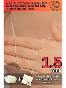 Kadın Gümüş Kolye - Top Zincir Model 925 Ayar Gümüş Kadın Kolye Zincir