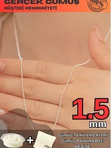 Kadın Gümüş Kolye - Top Zincir Model 925 Ayar Gümüş Kadın Kolye Zincir