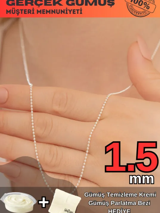 Kadın Gümüş Kolye - Top Zincir Model 925 Ayar Gümüş Kadın Kolye Zincir Kadın Gümüş Kolye - Top Zincir Model 925 Ayar Gümüş Kadın Kolye Zincir