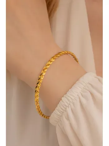 Adana Burma 14 gr 22 Ayar Altın Kaplama Gümüş Bilezik