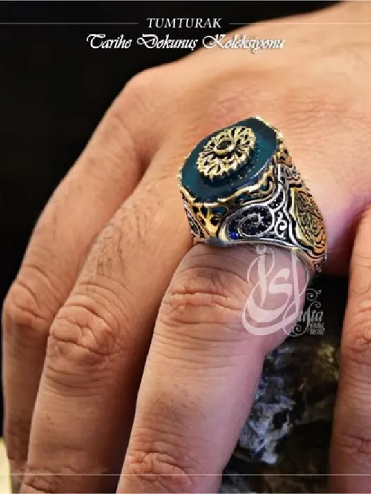 İslam Usta Tasarımı Tumturak Gümüş Erkek Yüzük
