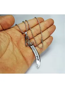 Erkek Çelik Zülfikar Zincir Kolye Büyük Boy
