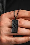 Blackstone Vortex Desenli Erkek Kolye 3.5 cm Parlak Çelik Kararmaz Polo Zincir