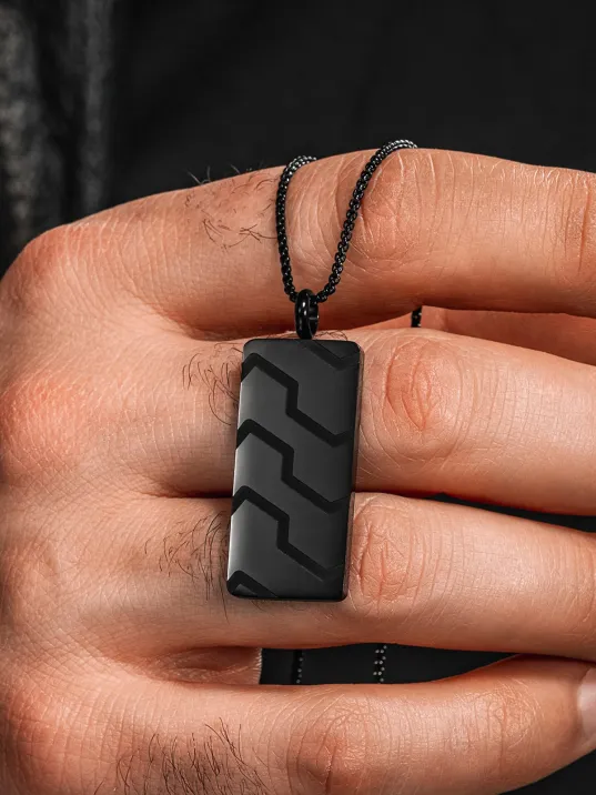 Blackstone Vortex Desenli Erkek Kolye 3.5 cm Parlak Çelik Kararmaz Polo Zincir