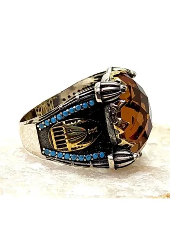 Cami Temalı Gümüş Erkek Yüzük