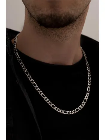 Figaro Çizgili Erkek Çelik Zincir Kolye CKLGMSFGRCZ