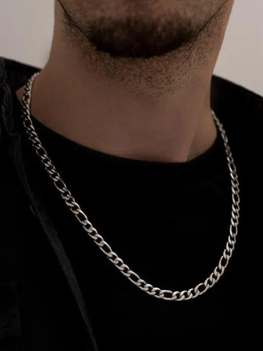 Figaro Çizgili Erkek Çelik Zincir Kolye CKLGMSFGRCZ