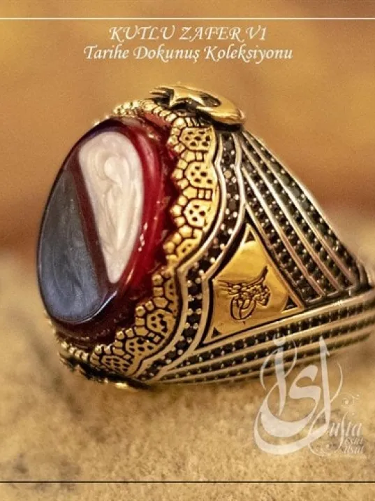 İslam Usta Tasarımı Kutlu Zafer Model 1 Gümüş Erkek Yüzük İslam Usta Tasarımı Kutlu Zafer Model 1 Gümüş Erkek Yüzük