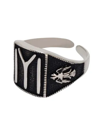 IYI Yazılı Parmak Ölçüsü Gerektirmeyen Gümüş Erkek Yüzük