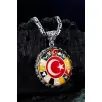 Erkek Gümüş Kolye - 16 Türk Devleti Bayrakları İşlemeli Ay Yıldız Kral Zincirli Erkek Kolye Erkek Gümüş Kolye - 16 Türk Devleti Bayrakları İşlemeli Ay Yıldız Kral Zincirli Erkek Kolye