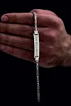 Erkek Gümüş Bileklik - İsim Yazılabilir 4.5 mm Yuvarlak Kral Gümüş Bileklik