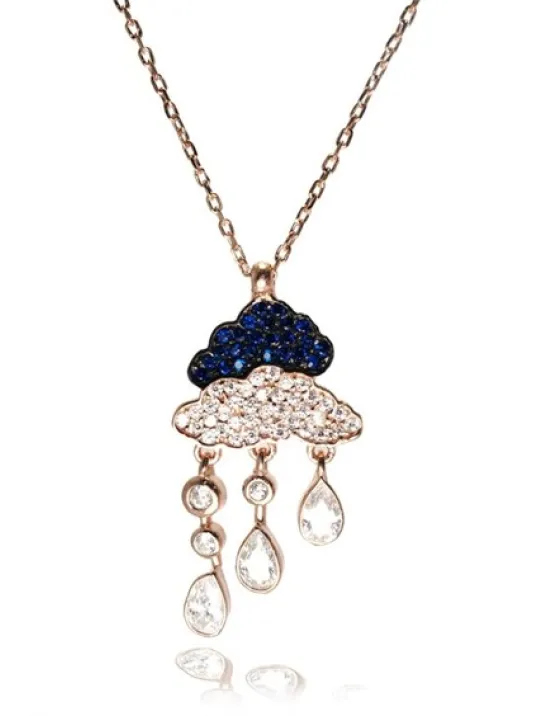 Gümüş Bayan Bulut Yağmur Kolye