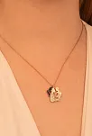 Anne Bebek Rose Renk Bayan Gümüş Kolye