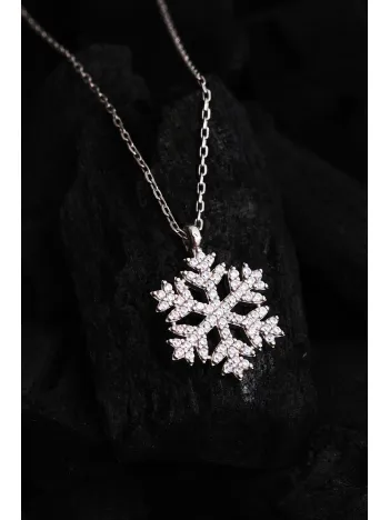 Kar Tanesi Bayan Gümüş Kolye