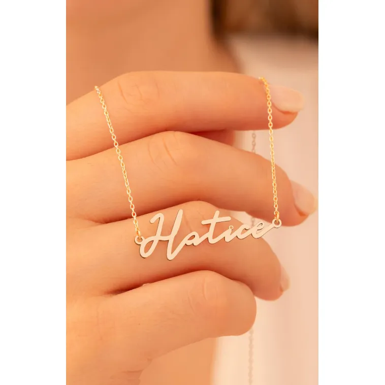 Kadın Gümüş Kolye - Rose Kaplama Hatice Yazılı 925 Ayar Gümüş Kadın Kolye Kadın Gümüş Kolye - Rose Kaplama Hatice Yazılı 925 Ayar Gümüş Kadın Kolye