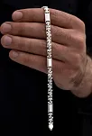 Erkek Gümüş Bileklik - 6mm Parçalı Parlak Euro Kral Gümüş Bileklik