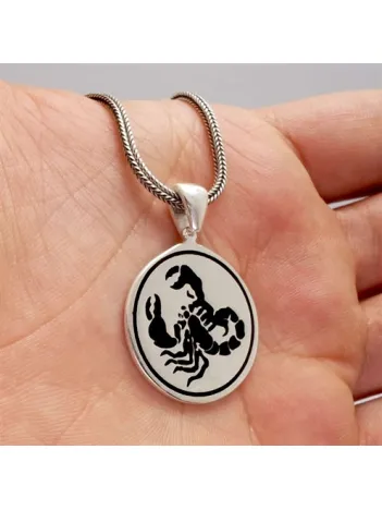 Akrep Erkek Gümüş Kolye Zincir