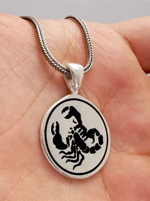 Akrep Erkek Gümüş Kolye Zincir