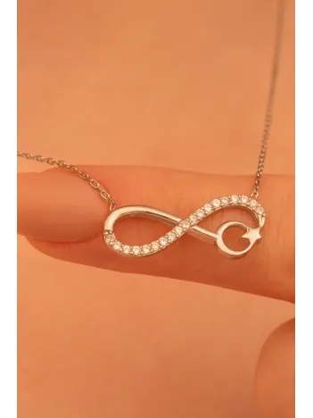 Ayyıldızlı Sonsuzluk Gümüş Kolye