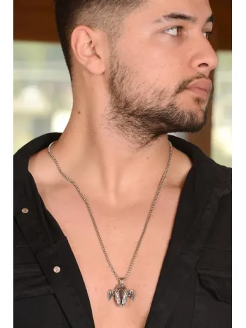 Ottoman Çelik Yarası Kanatlı Melek Model Erkek Kolye CKLYRSKNTML-GMS Ottoman Çelik Yarası Kanatlı Melek Model Erkek Kolye CKLYRSKNTML-GMS