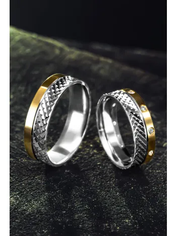 Erkek Kadın Gümüş Alyans - Prizmatik Model 925 Ayar Erkek Kadın Yüzük Erkek Kadın Gümüş Alyans - Prizmatik Model 925 Ayar Erkek Kadın Yüzük